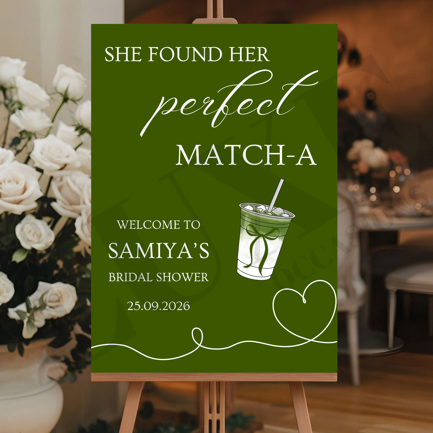 Trendy Matcha Bridal Shower Sign