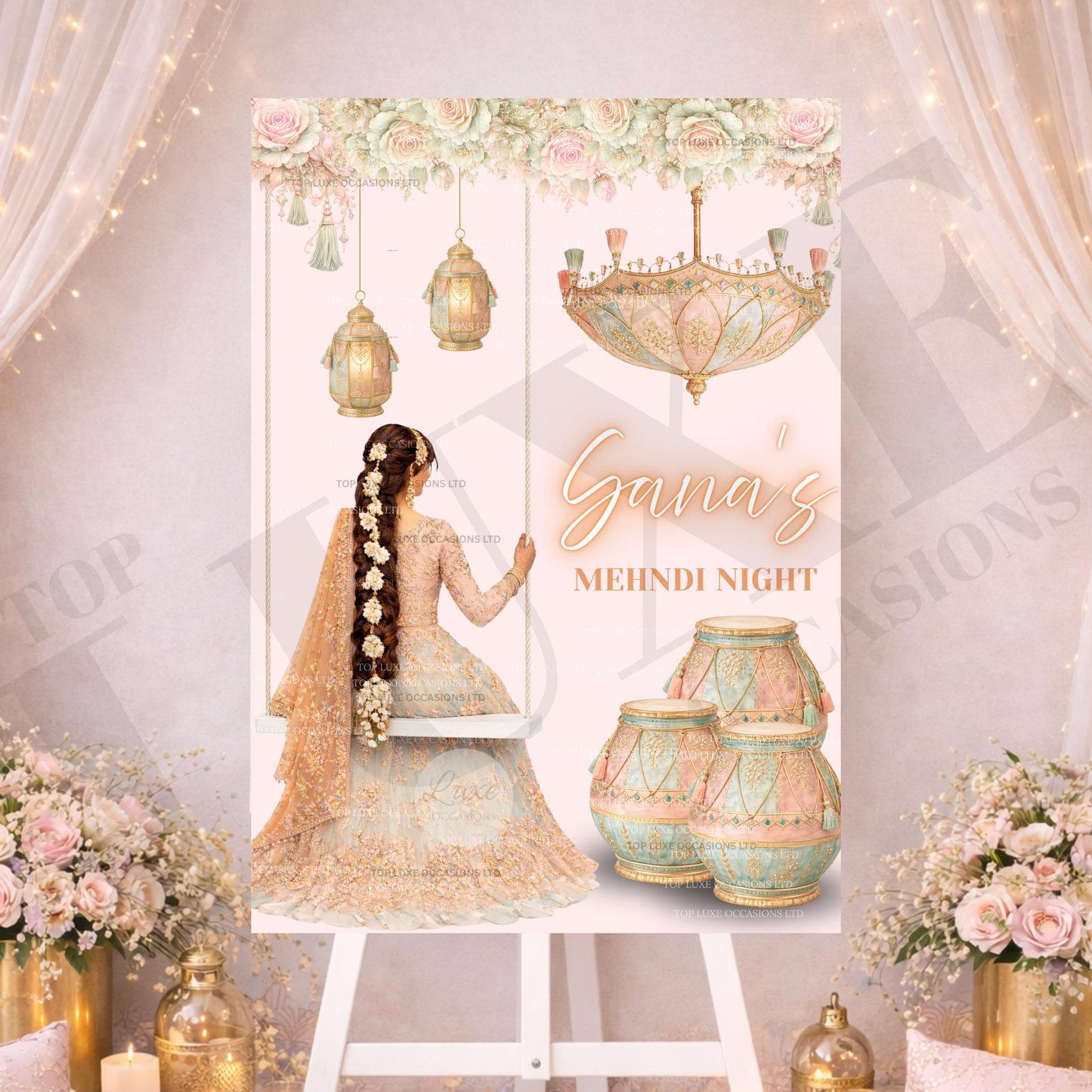 The Pastel Edit Swing Mehndi Dholki Welcome Sign
