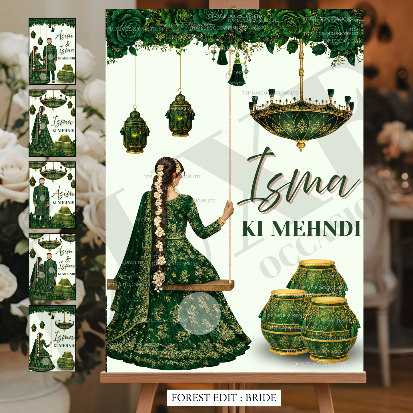Girls Swing Forest Mehndi Dholki Welcome Sign