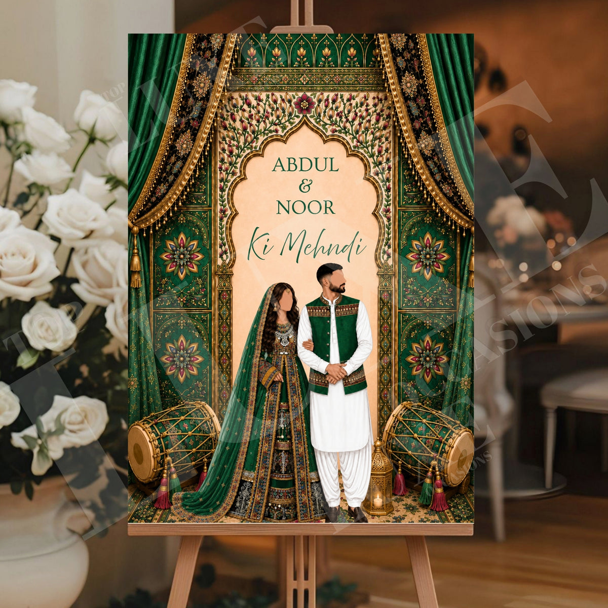 Joint Afghan Mehndi Dholki Welcome Sign