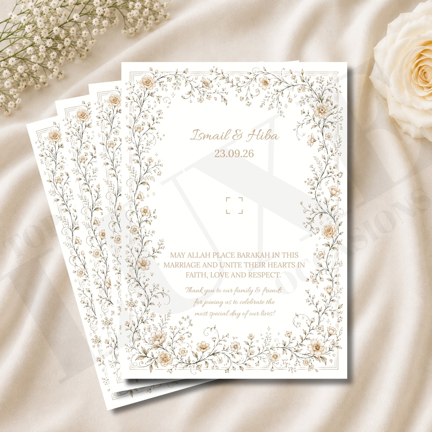 Nikkah Baraat Walima Favour Card