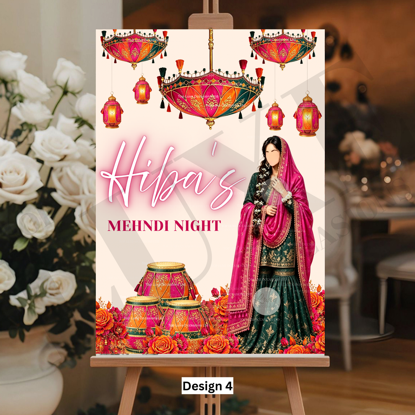 Girl Sharara Mehndi Dholki Wecome Sign
