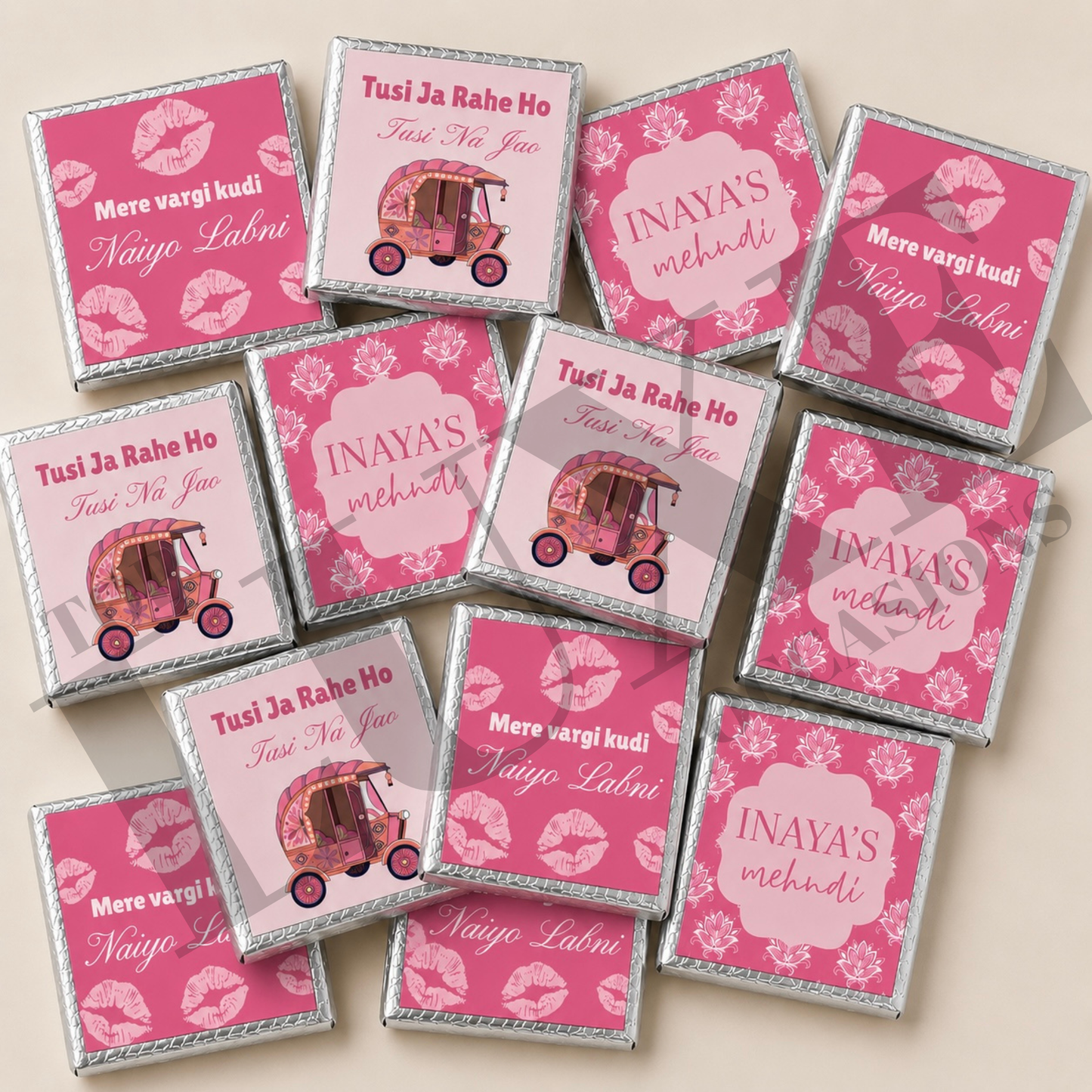 Mehndi Dholki Chocolate Squares MIX