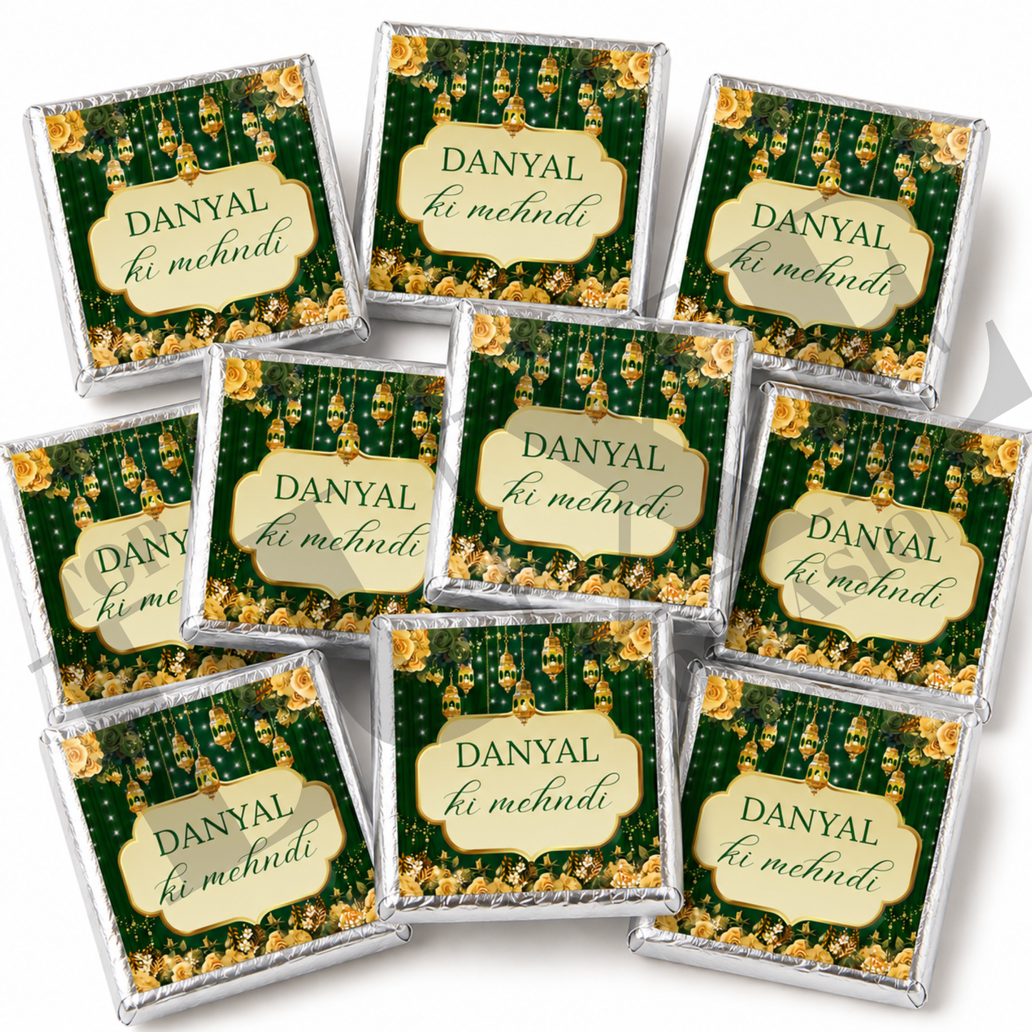 Mehndi Dholki Chocolate Squares