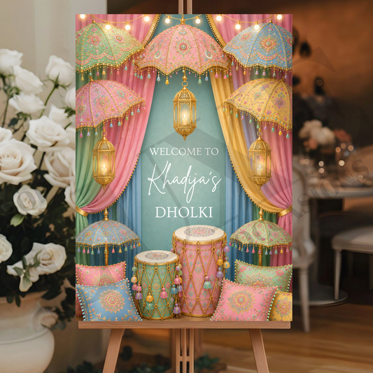 Mehndi Dholki Welcome Sign