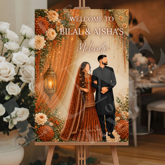 Joint Mehndi Dholki Welcome Sign