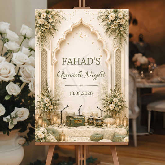 Aesthetic Boy/Girls Qawali Night Welcome Sign