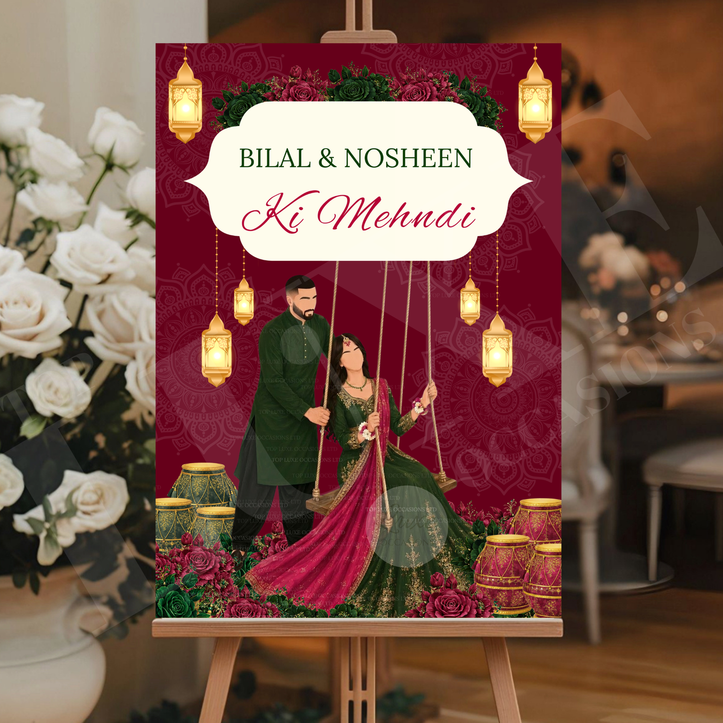 Joint Mehndi Vibrant Welcome Sign