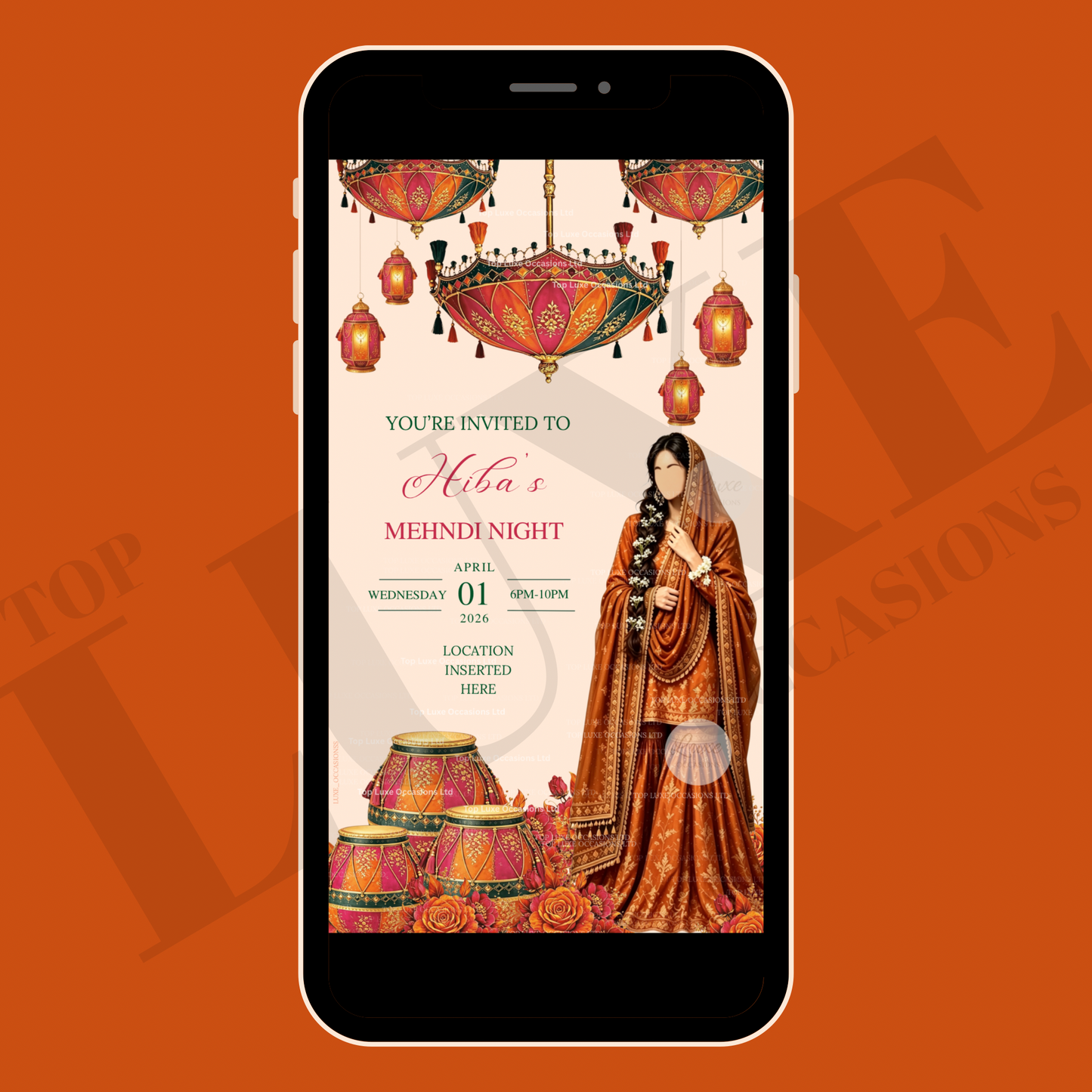 1 Page Mehndi | Dholki Invite