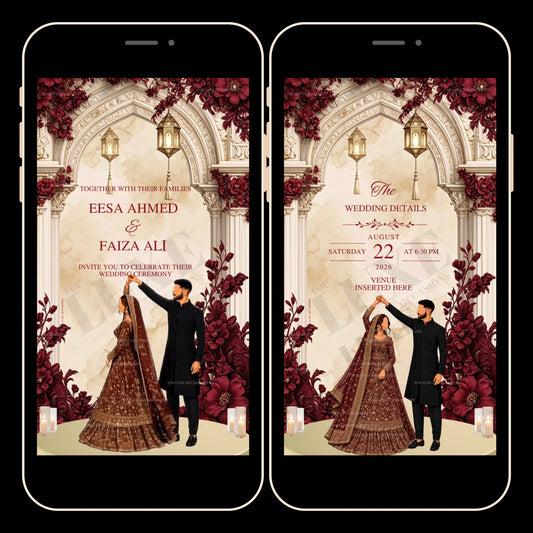 Animated Twirling Bride Nikkah | Baraat | Walima Video Invite