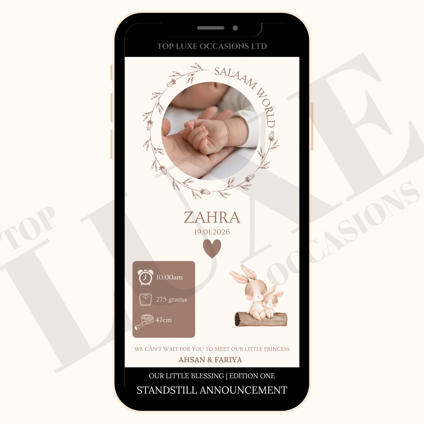 Our Little Blessing Baby Announcement [Edition 1 Design 1]