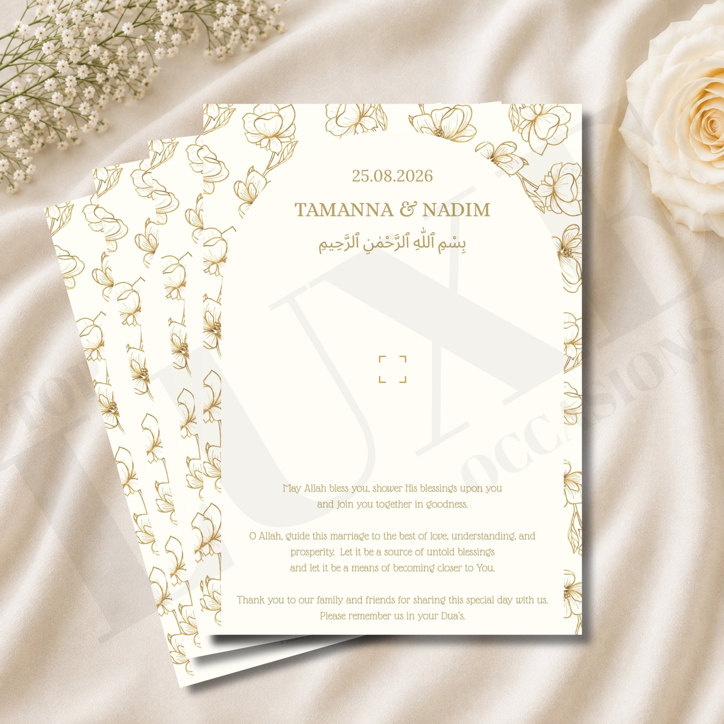 Nikkah Baraat Walima Favour Card