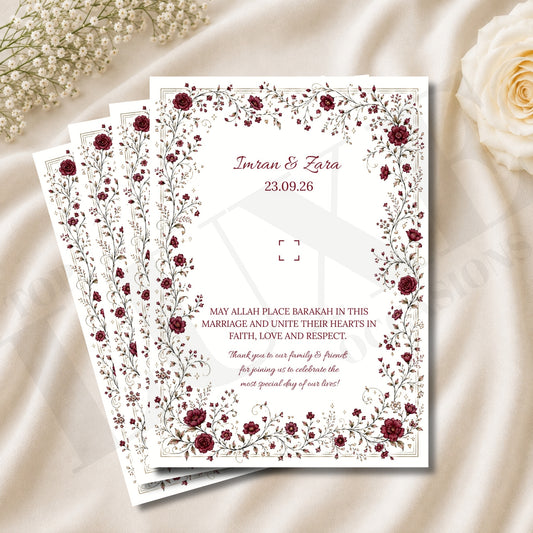 Nikkah Baraat Walima Favour Card