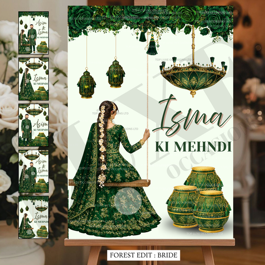 Girls Swing Forest Mehndi Dholki Welcome Sign