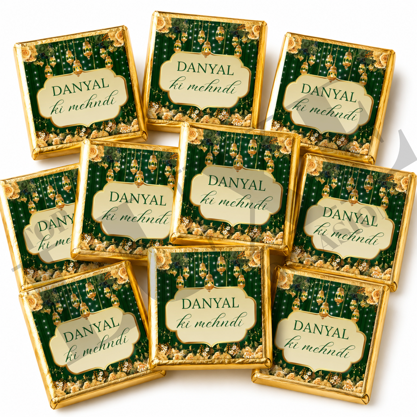 Mehndi Dholki Chocolate Squares