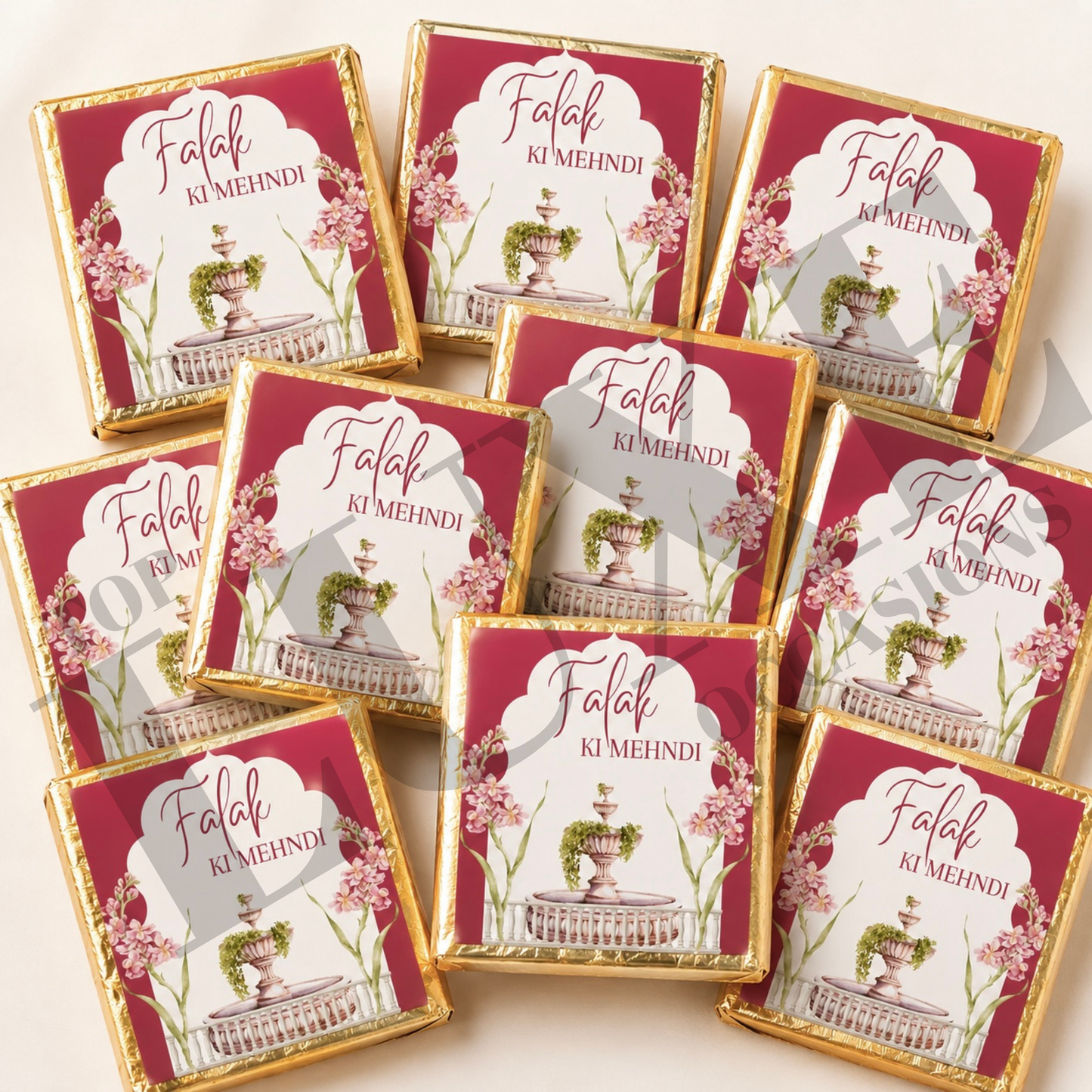 Mehndi Dholki Chocolate Squares
