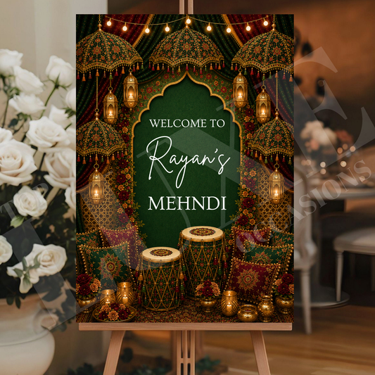 Mehndi Dholki Welcome Sign