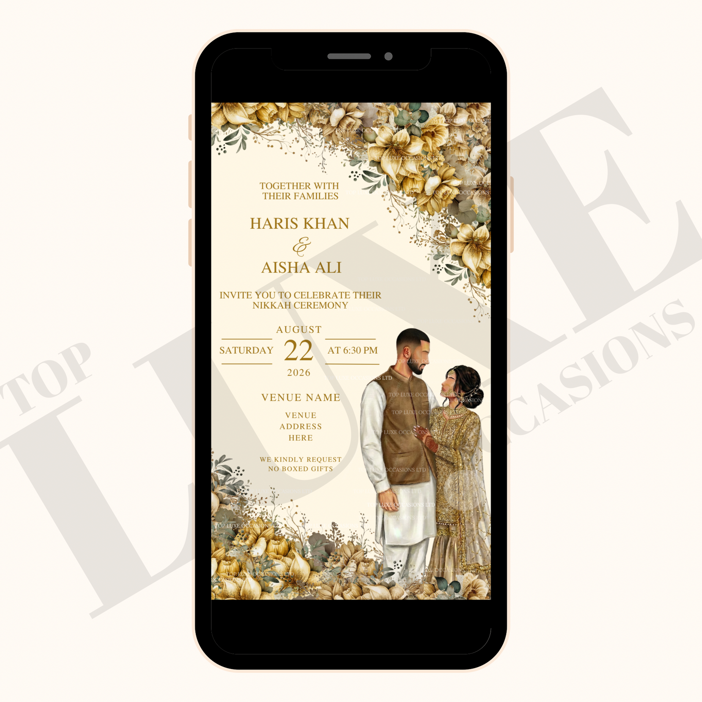 1 Page Nikkah | Baraat | Walima Invite