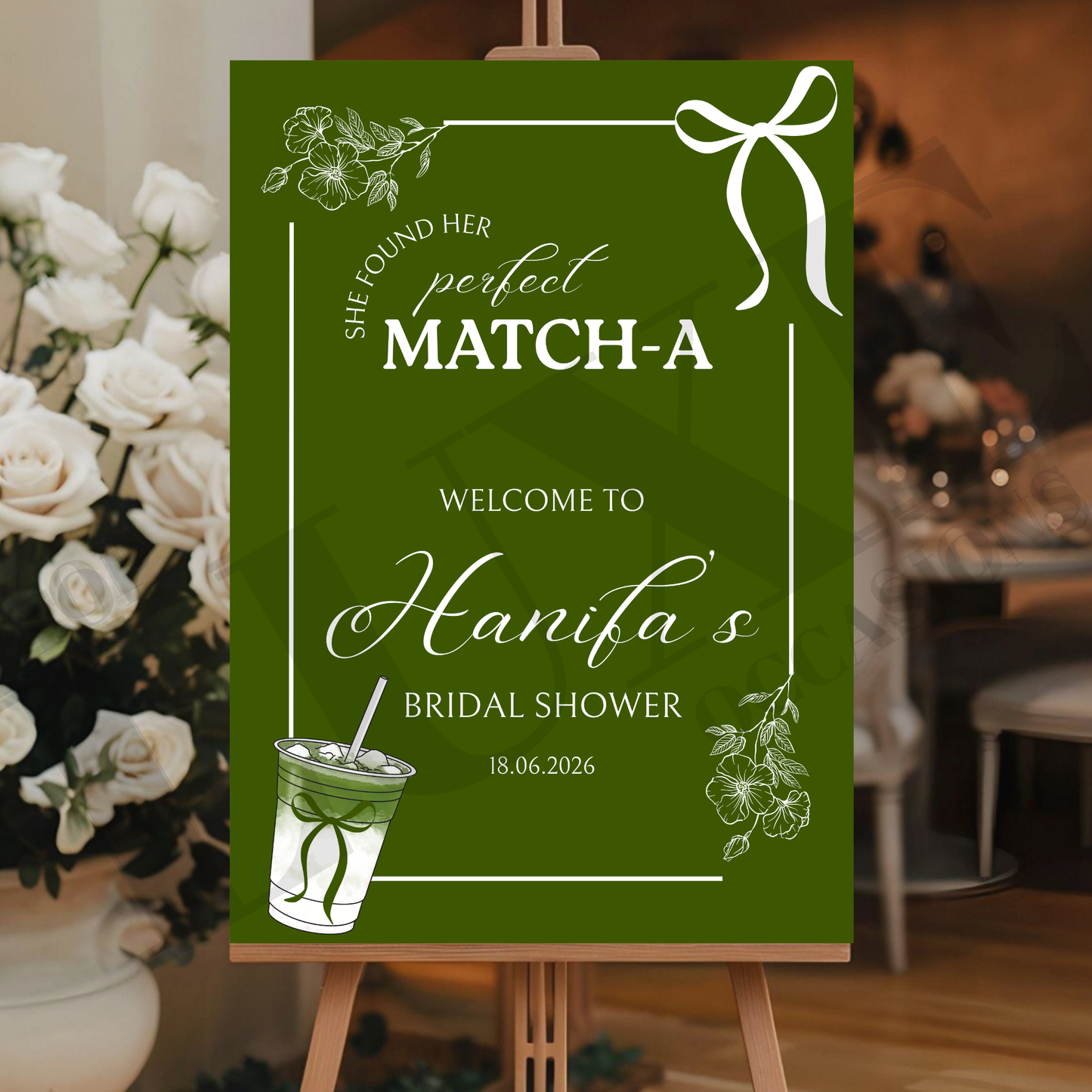Trendy Matcha Bridal Shower Sign