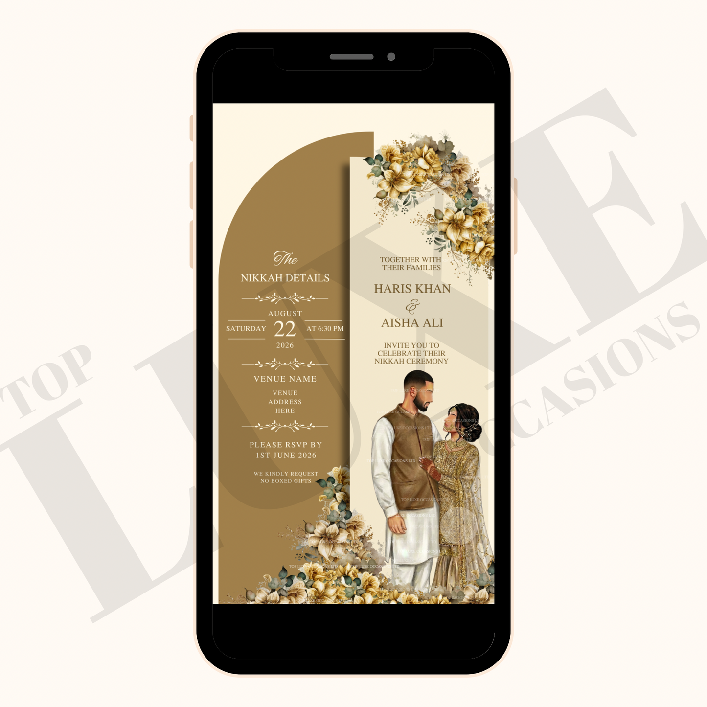 1 Page Nikkah | Baraat | Walima Invite