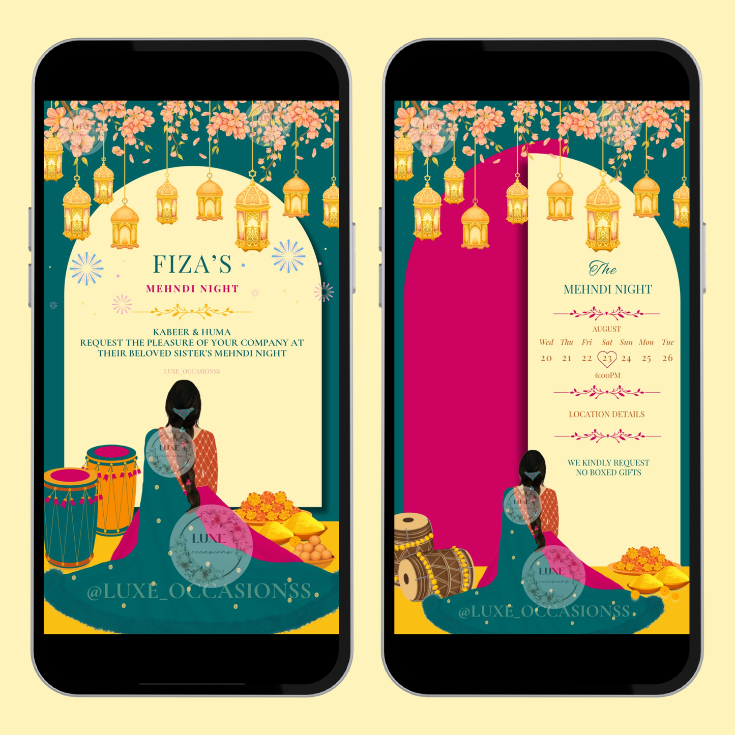 Vibrant Girls Mehndi Dholki Video Invite