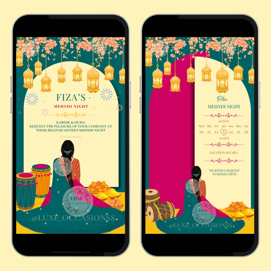Vibrant Girls Mehndi Dholki Video Invite