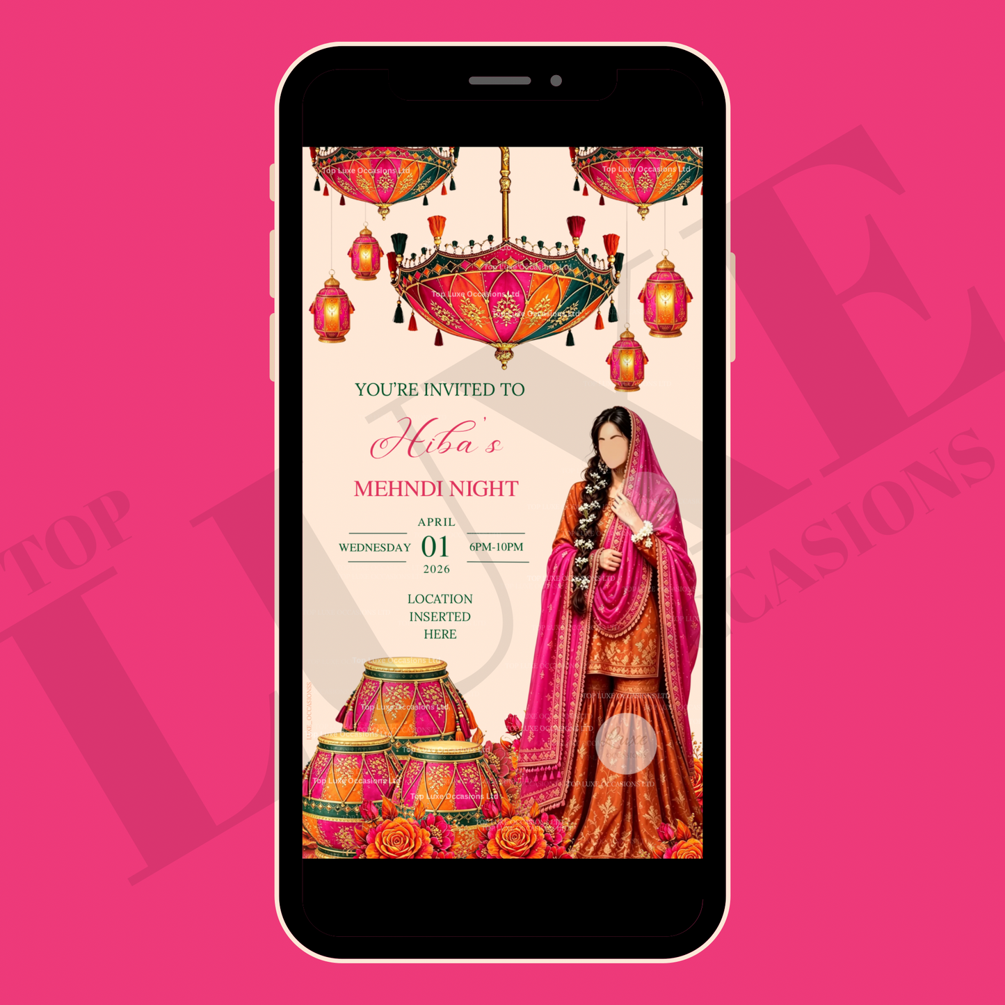 1 Page Mehndi | Dholki Invite