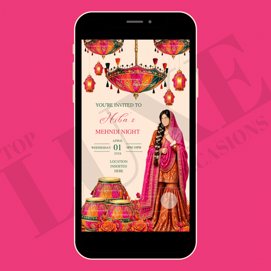 1 Page Mehndi | Dholki Invite