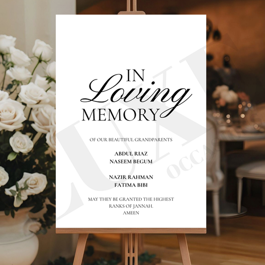 In Loving Memory Board