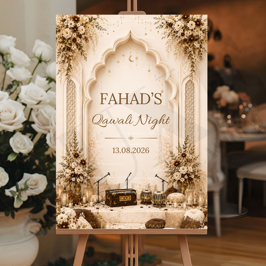 Aesthetic Boy/Girls Qawali Night Welcome Sign