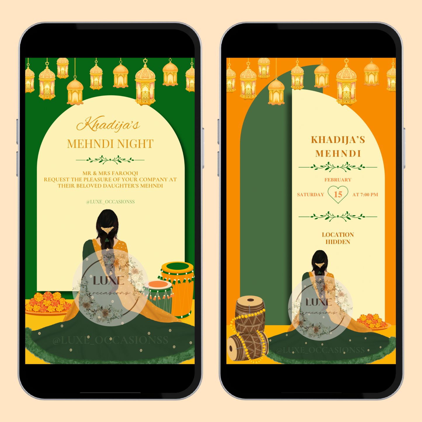 Vibrant Girls Mehndi Dholki Video Invite