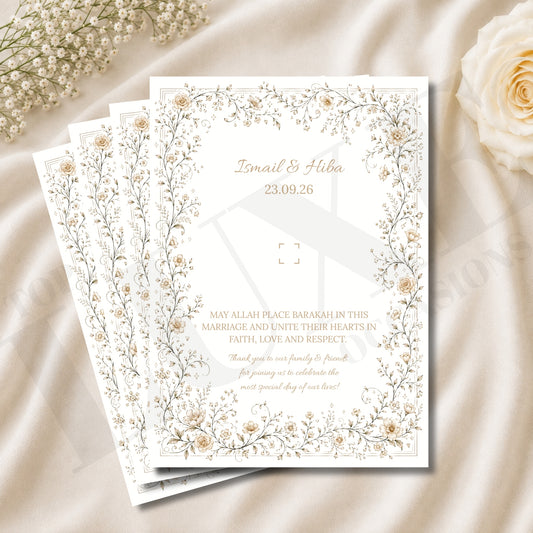 Nikkah Baraat Walima Favour Card