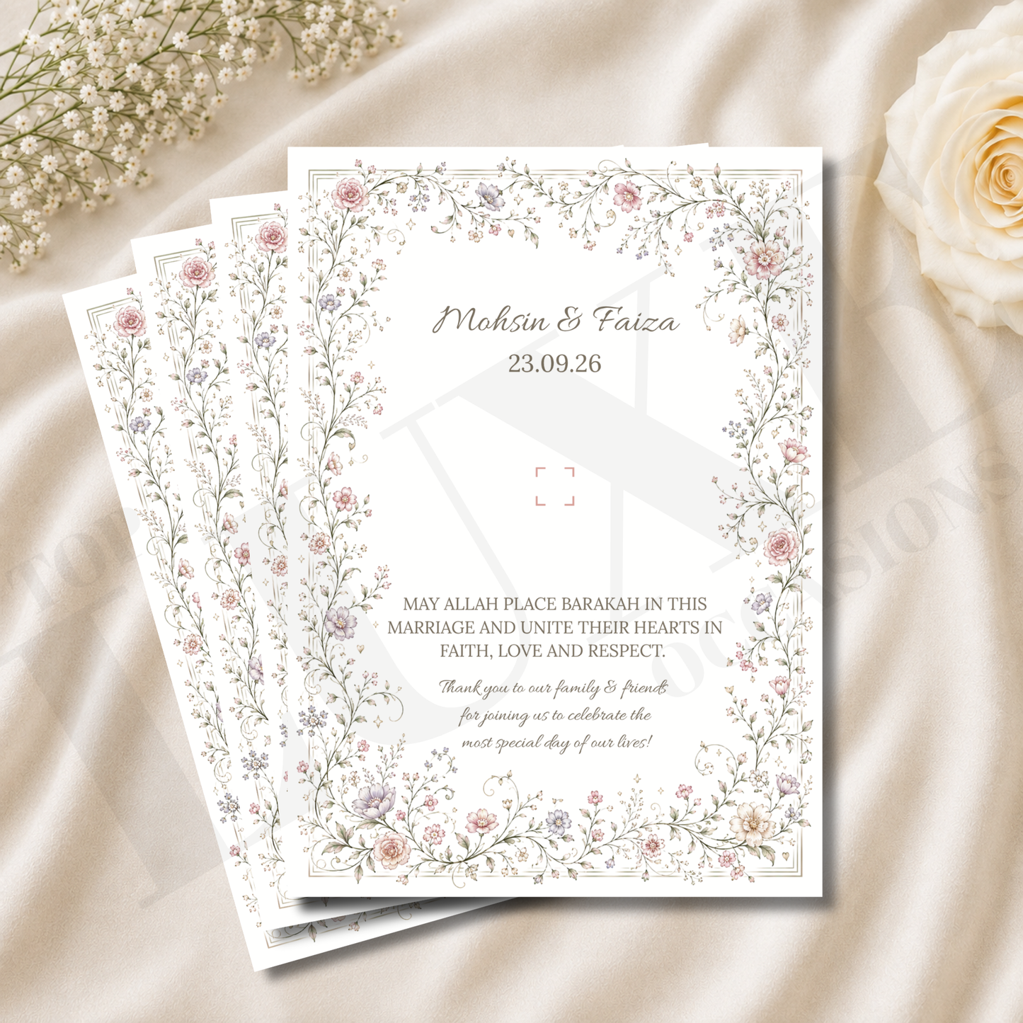 Nikkah Baraat Walima Favour Card