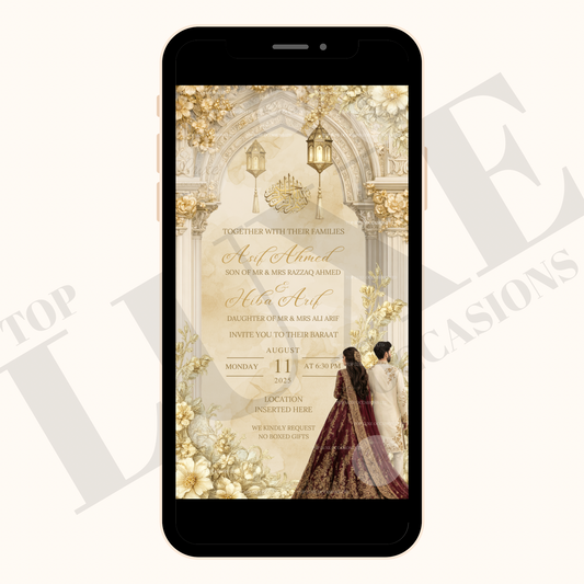 1 Page Nikkah | Baraat | Walima Invite