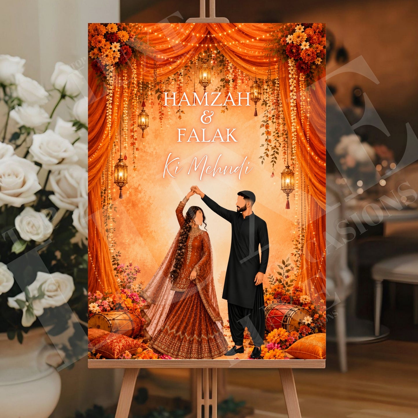 Joint Mehndi Dholki Welcome Sign