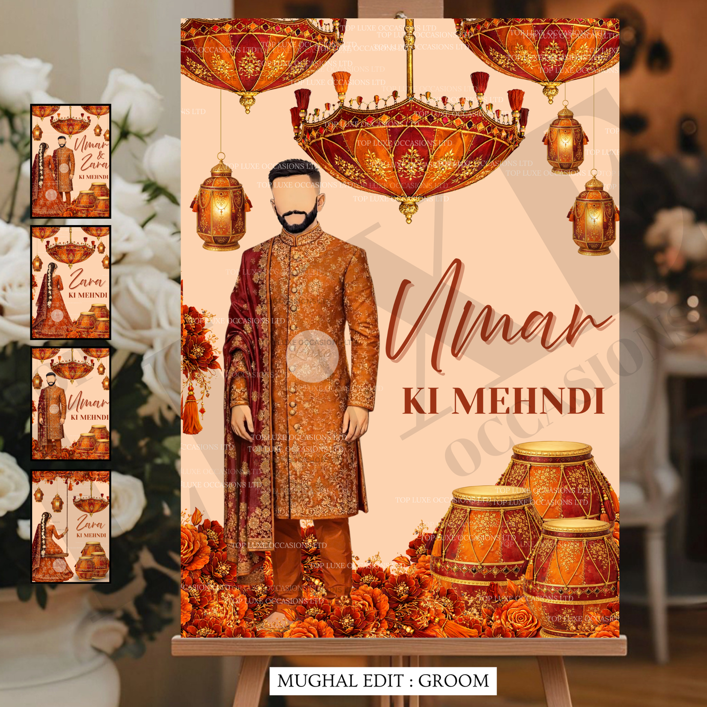 Boys Mughal Mehndi Dholki Welcome Sign