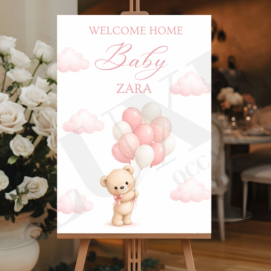 Welcome Home Baby Girl Sign