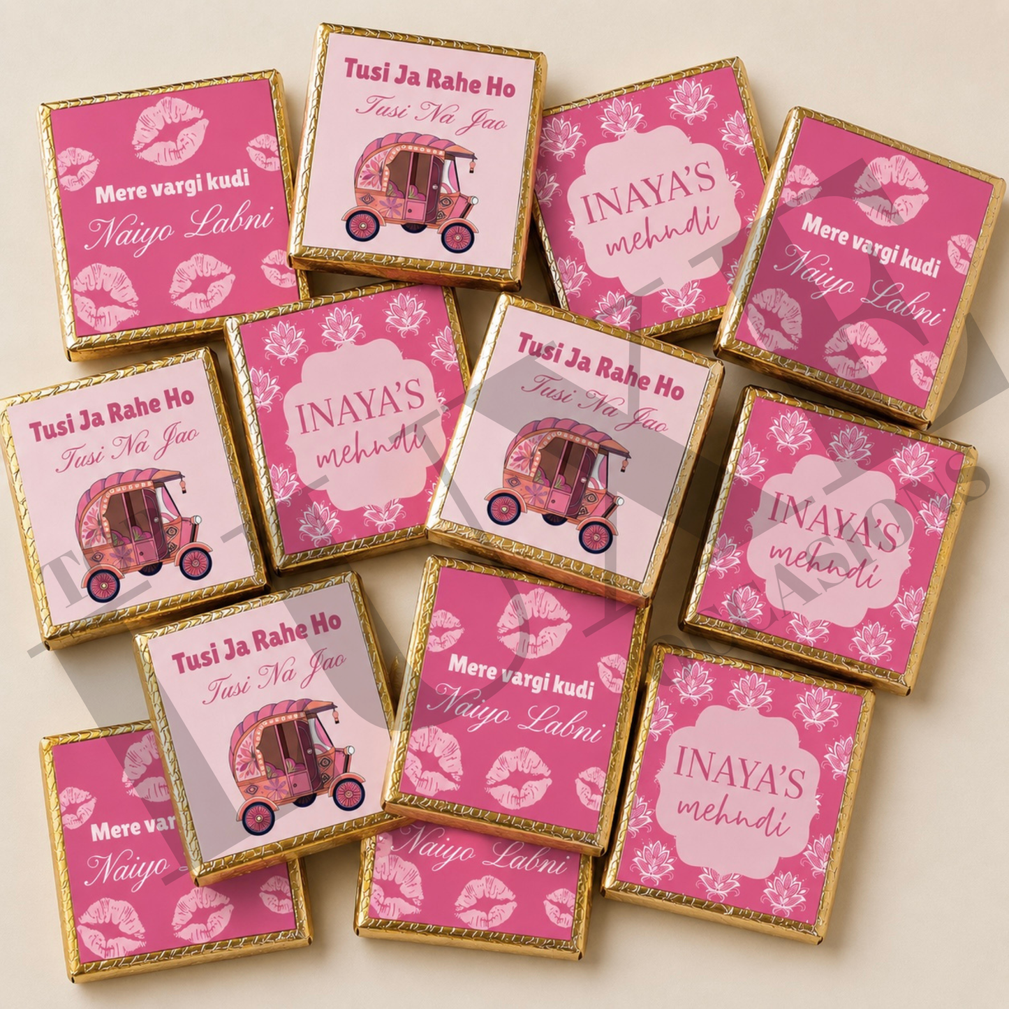 Mehndi Dholki Chocolate Squares MIX