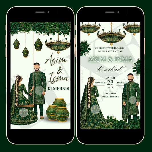 Forest Edit Joint Mehndi Dholki Video Invite