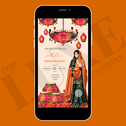 1 Page Mehndi | Dholki Invite