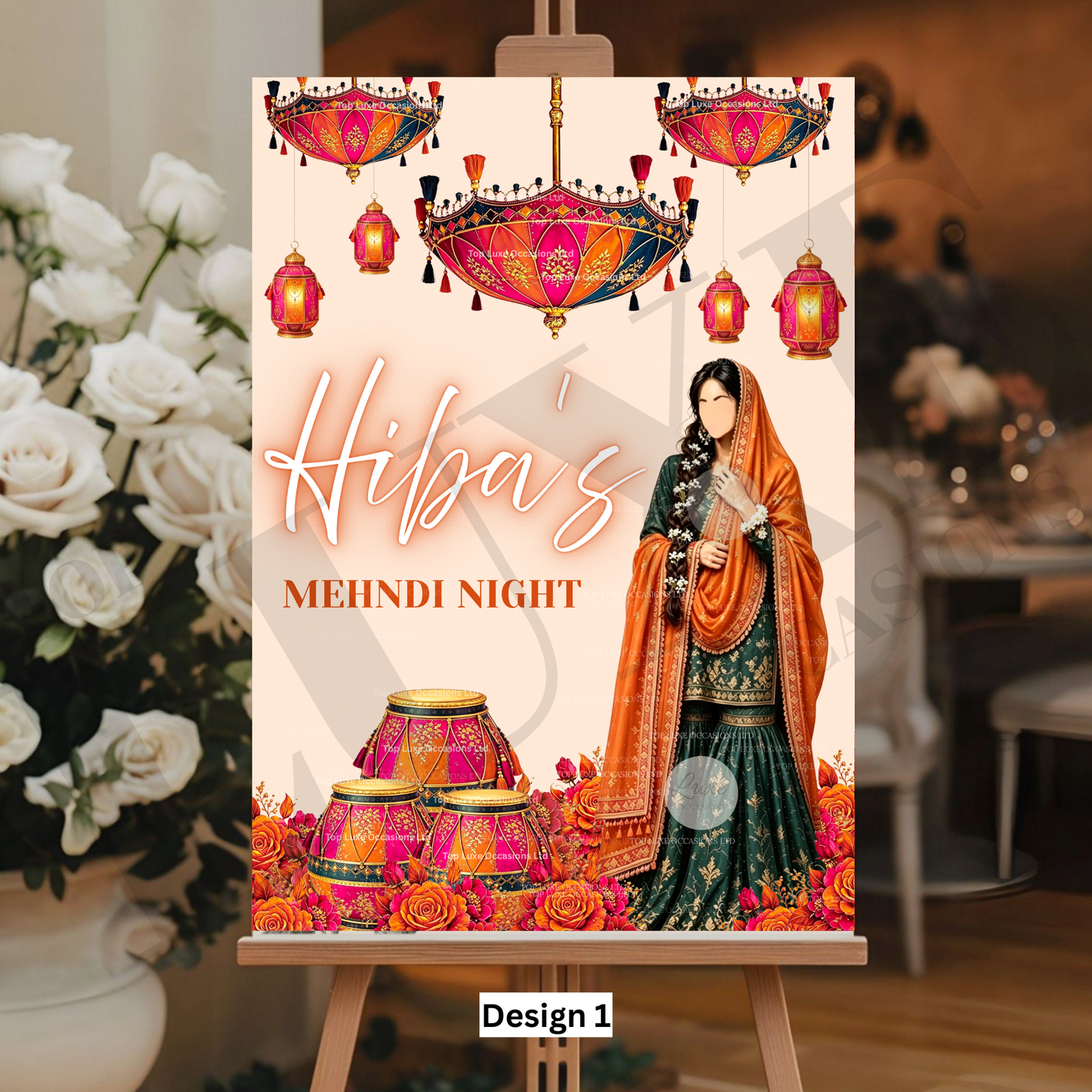 Girl Sharara Mehndi Dholki Wecome Sign