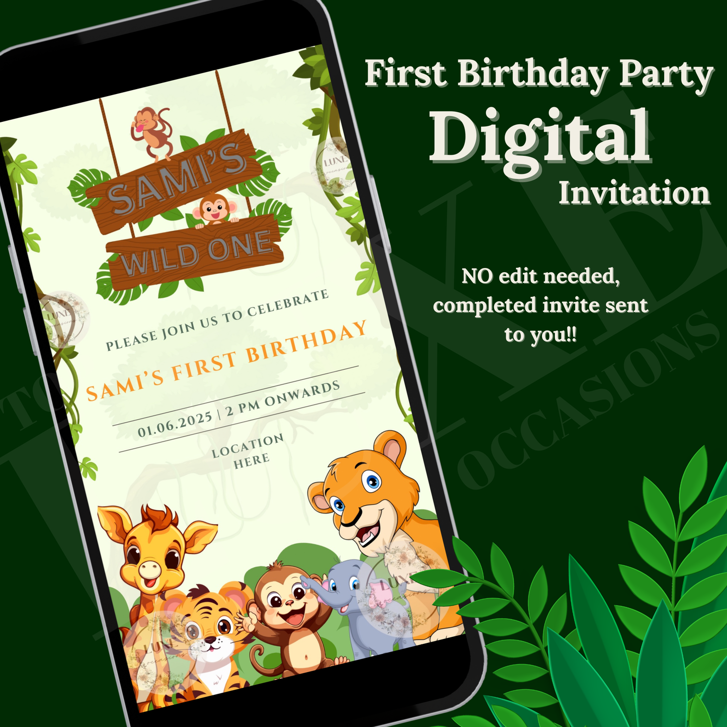 Wild One Birthday Photo Invite