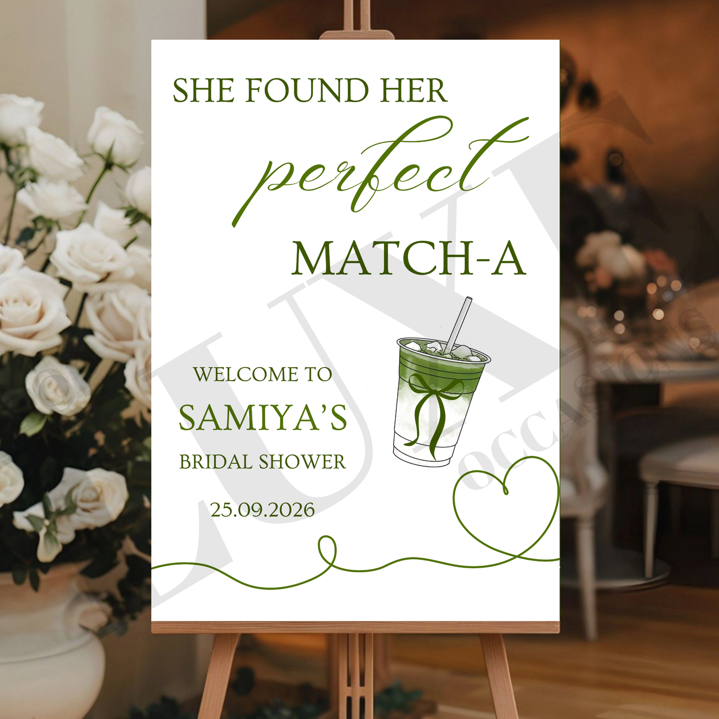 Trendy Matcha Bridal Shower Sign