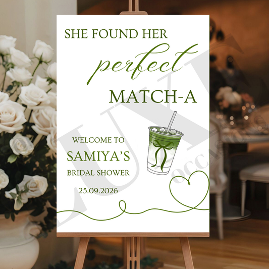 Trendy Matcha Bridal Shower Sign