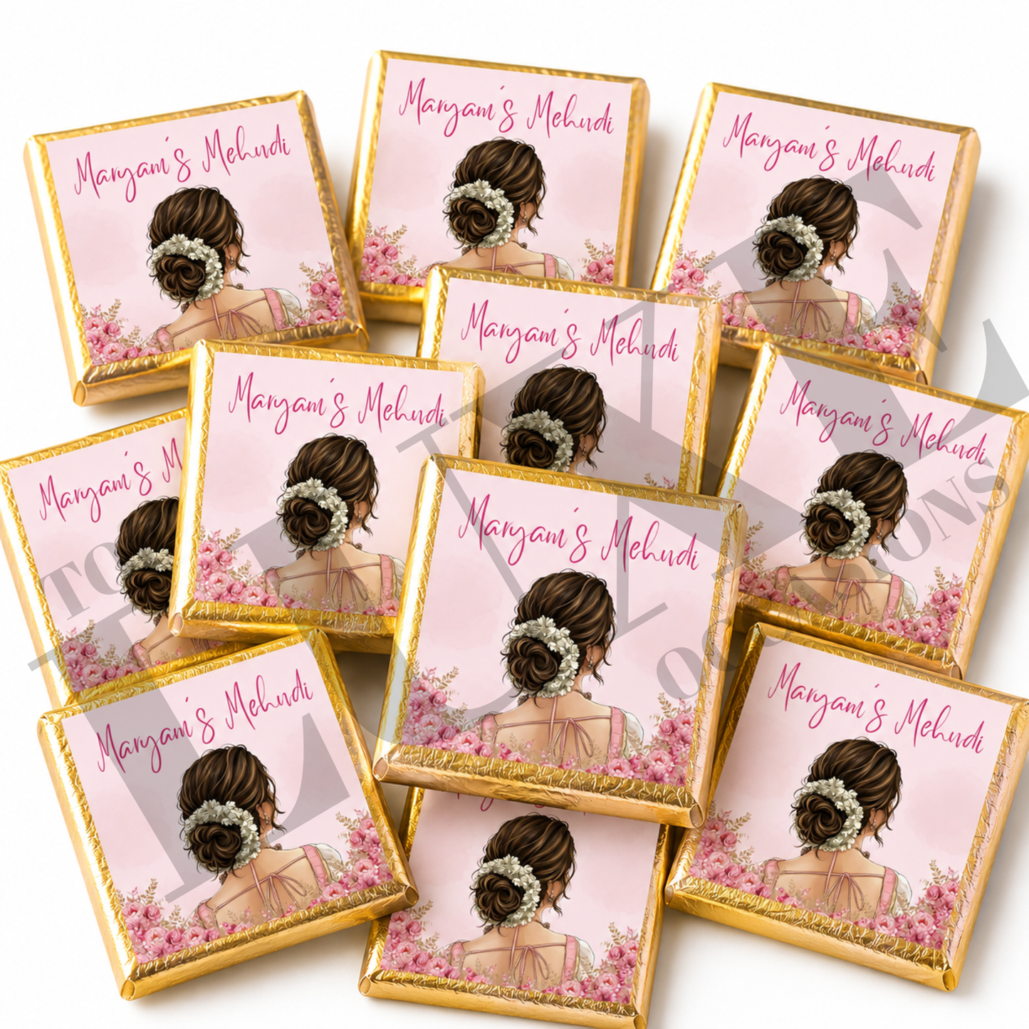 Mehndi Dholki Chocolate Squares