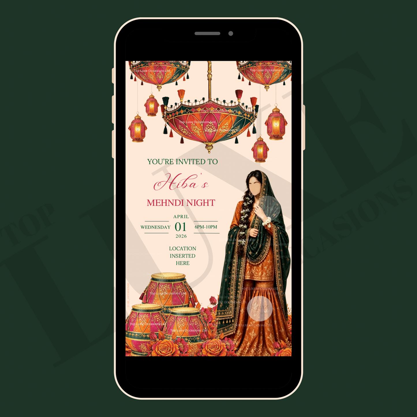 1 Page Mehndi | Dholki Invite