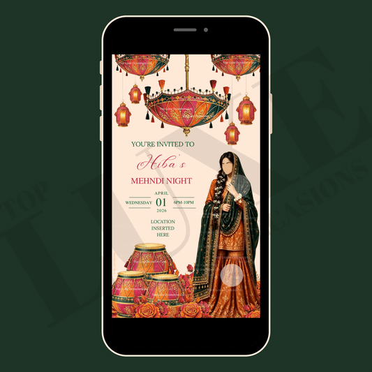 1 Page Mehndi | Dholki Invite