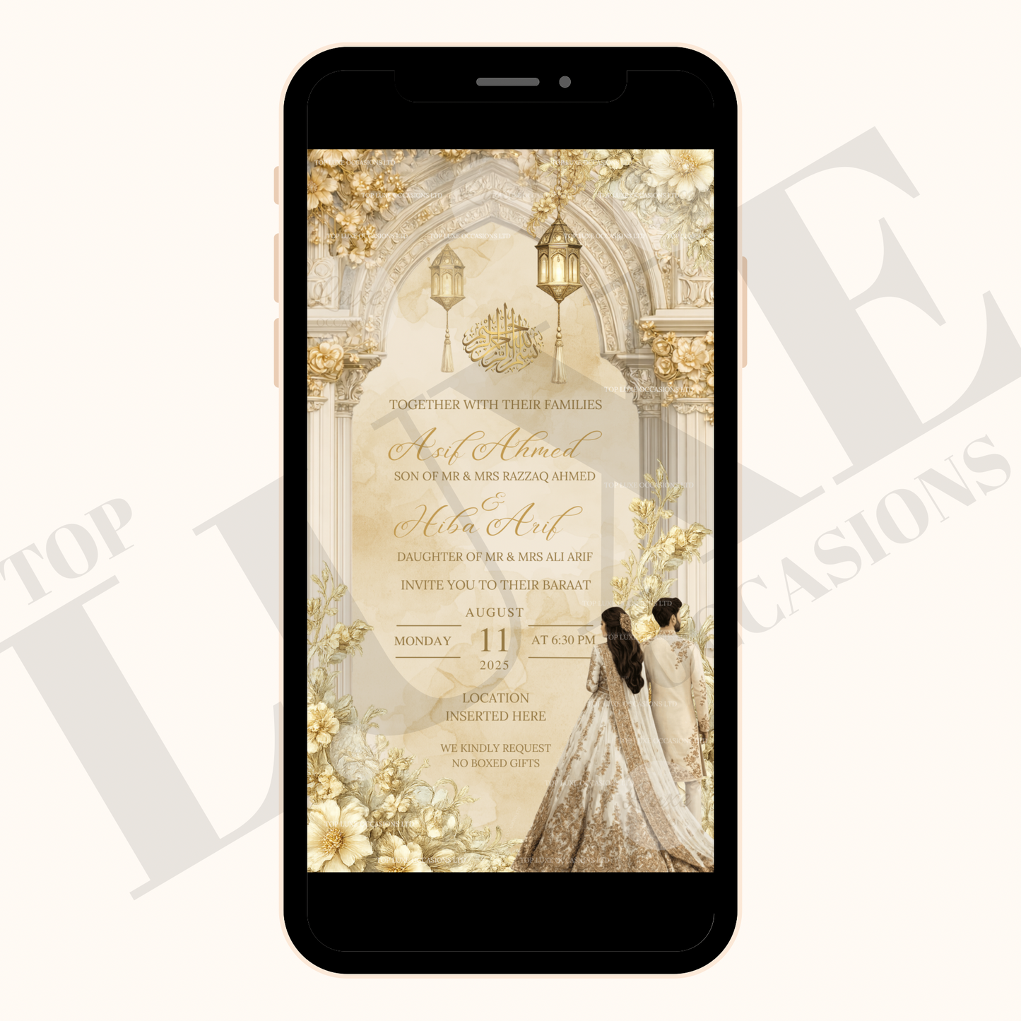 1 Page Nikkah | Baraat | Walima Invite