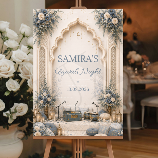 Aesthetic Boy/Girls Qawali Night Welcome Sign