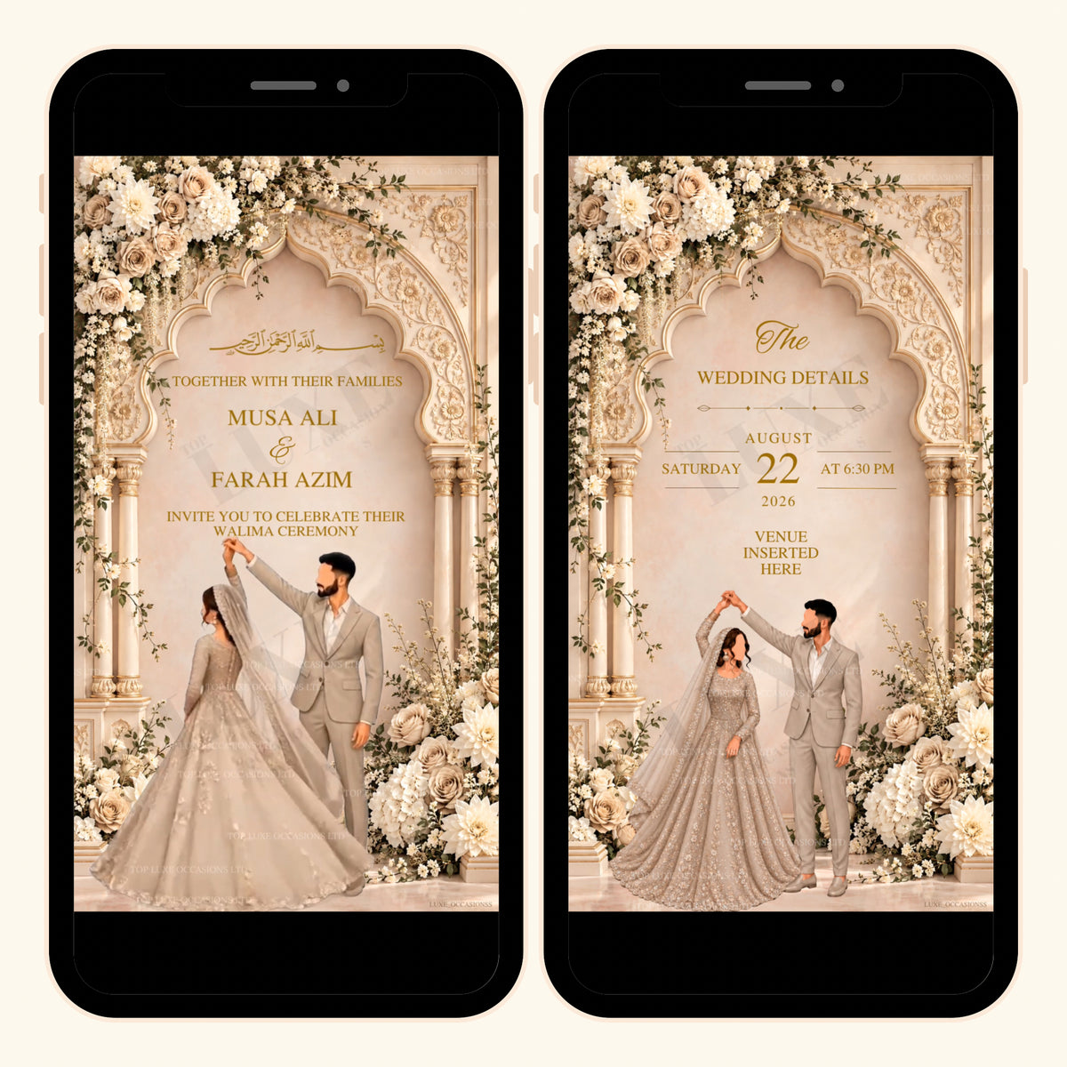 Animated Twirling Bride Nikkah | Baraat | Walima Video Invite